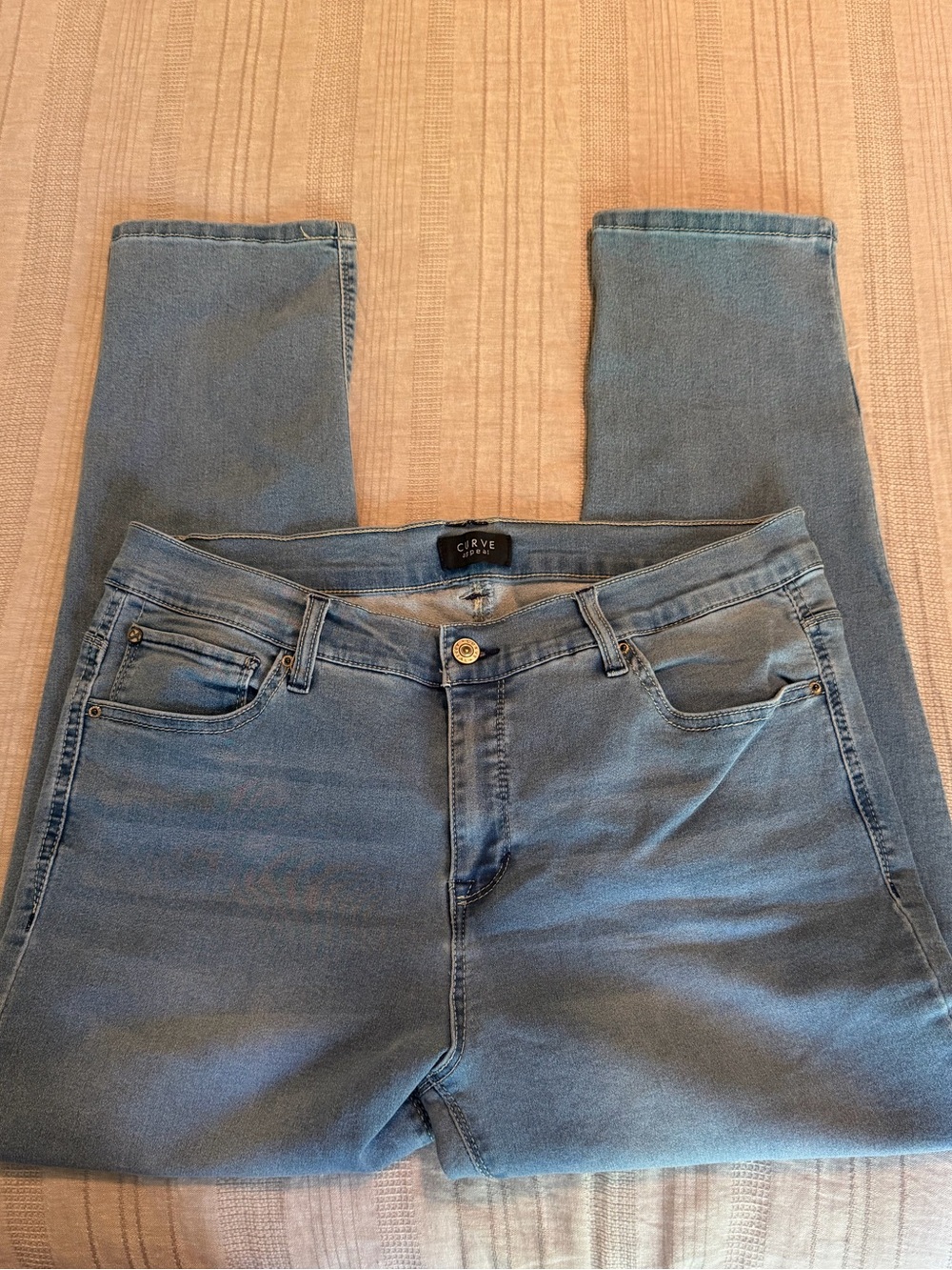 Curve Appeal Figure Flattering Light Wash Skinny Jeans Sz 14 - Picture 8 of 9